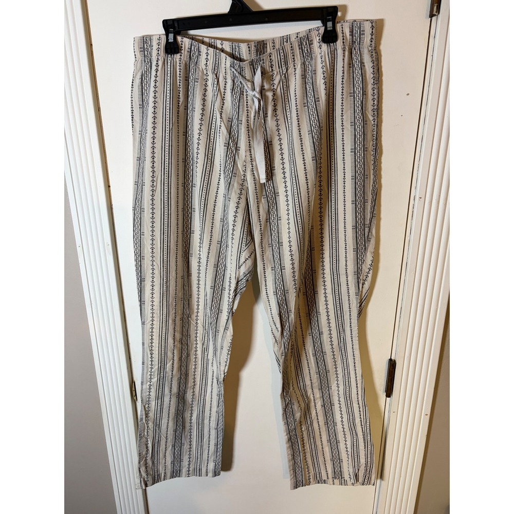 Old Navy Mens Large Pajama Pants Blue Cream Geometric Tribal Cotton Sleepwear
